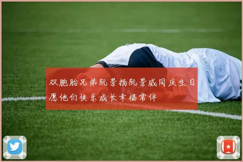 双胞胎兄弟阮景扬阮景威同庆生日愿他们快乐成长幸福常伴